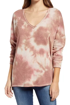 Loveappella Tie Dye Tunic Top in Blush at Nordstrom