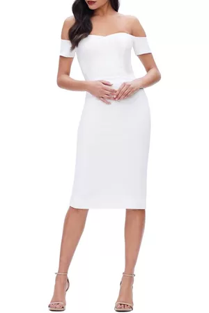 Dress The Population Bailey Off the Shoulder Body-Con Dress in Off at Nordstrom