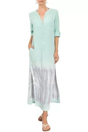 EVERYDAY RITUAL Tracey Cover-Up Caftan Dress in Td Seafoam at Nordstrom