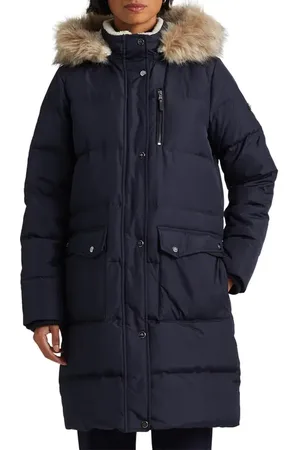 Hooded Plaid Puffer Coat