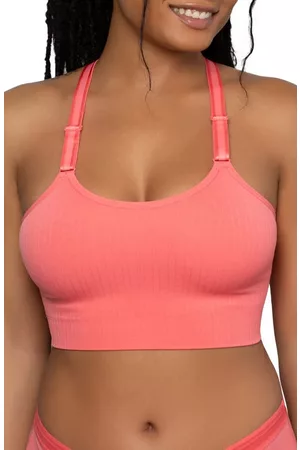 Item M6 Women's All Mesh Triangle Bralette In Apricot