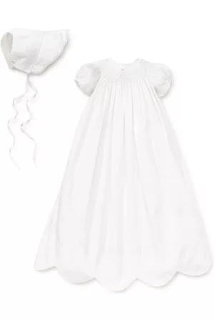 Kissy Kissy Caroline Christening Gown & Bonnet Set in White at Nordstrom