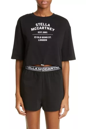Stella McCartney Old Bond Street Logo Graphic Cover-Up Tee in Black at Nordstrom