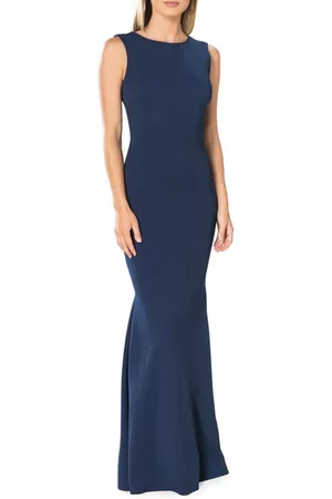 Dress The Population Leighton Sleeveless Mermaid Evening Gown in Peacock Blue at Nordstrom