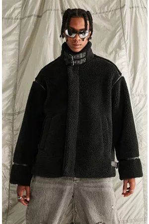 ASOS Oversize Fleece Jacket in Black at Nordstrom
