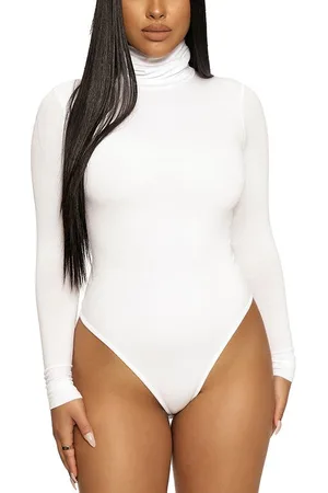 Naked Wardrobe The Nw Sleeveless Snatched Bodysuit In White