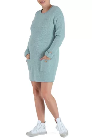Cache Coeur Honey Long Sleeve Maternity/Nursing Sweater Dress in Sage at Nordstrom