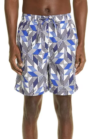 Isabel Marant Hydra Patchwork Print Swim Trunks in Blue 30Bu at Nordstrom