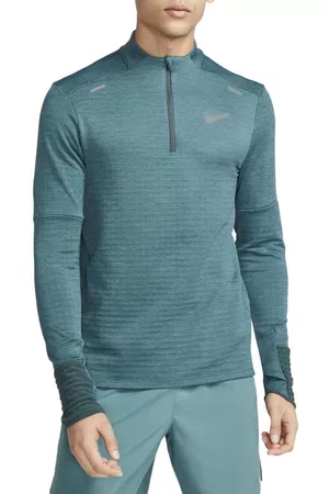 Nike Therma-FIT Quarter Zip Long Sleeve Training Top in Faded Spruce/Teal/Heather at Nordstrom