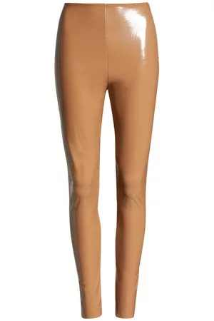 Commando Leggings - Control Top Faux Patent Leather Leggings in Cocoa at Nordstrom