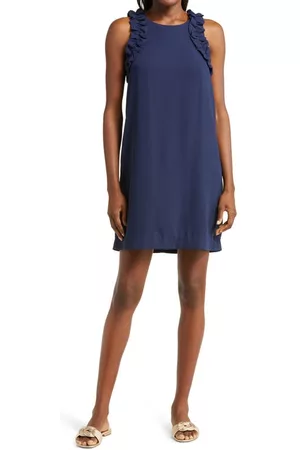 Lilly Pulitzer® Kailee Ruffle Shift Dress in True Navy at Nordstrom