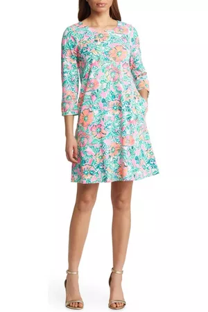 Lilly Pulitzer® Women Knitted Dresses - Sophie UPF 50+ Knit Shift Dress in Soleil Pink Perfect Poppy at Nordstrom