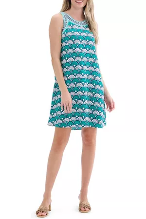 Hatley Meghan Sleeveless Woven Trapeze Dress in Green at Nordstrom