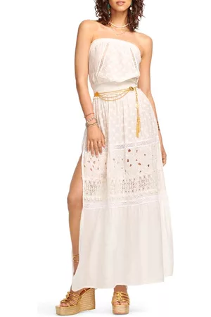 Ramy Brook Lucia Strapless Cotton & Silk Cover-Up Dress in Ivory - Cut-Out Embroidery at Nordstrom