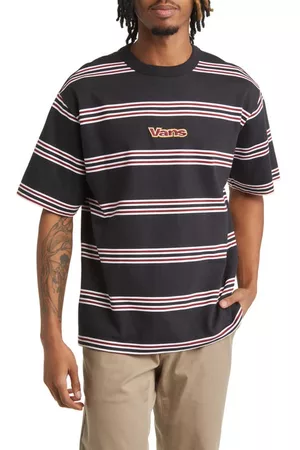 Vans Wardman Stripe Logo Cotton T-Shirt in Black at Nordstrom