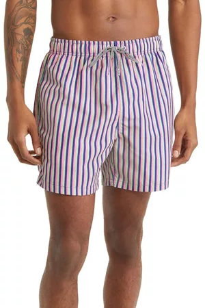 BOARDIES Swim Shorts - Deck Stripe Mid Length Swim Trunks in Multi at Nordstrom