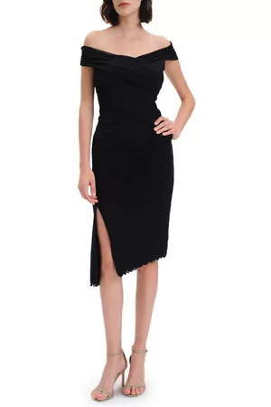 Diane von Furstenberg Women Strapless Dresses - Lovinia Off the Shoulder Mesh Dress in Black at Nordstrom
