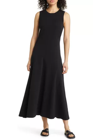 Nordstrom Sleeveless Cotton Blend Dress in Black at