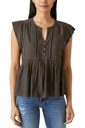 Lucky Brand Women Lingerie Bodies - Studded Babydoll Top in Raven at Nordstrom