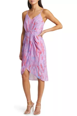 Chelsea Sleeveless Faux Wrap Dress in Purple Melt at Nordstrom