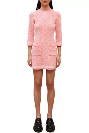 Maje Roadina Geometric Sweater Dress in Pink at Nordstrom
