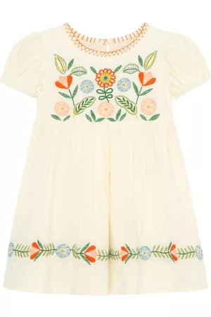 Peek Aren't You Curious Printed Dresses - Floral Embroidered Cotton Dress in Off-White at Nordstrom