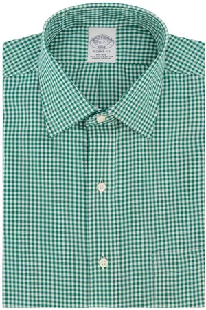 Brooks Brothers Women Casual Dresses - Non-Iron Regent Fit Supima® Cotton Dress Shirt in Gingham Green at Nordstrom