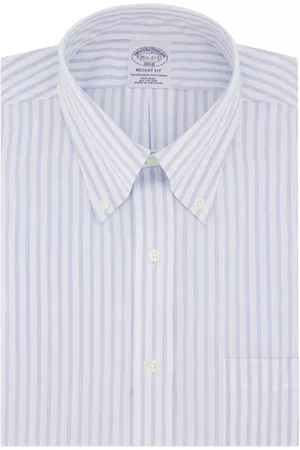 Brooks Brothers Women Casual Dresses - Non-Iron Regent Fit Dress Shirt in Stpwhtltblue at Nordstrom