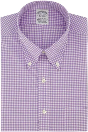 Brooks Brothers Women Casual Dresses - Non-Iron Regent Fit Supima® Cotton Dress Shirt in Ginglavender at Nordstrom