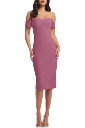 Dress The Population Women Strapless Dresses - Bailey Off the Shoulder Body-Con Dress in Orchid at Nordstrom