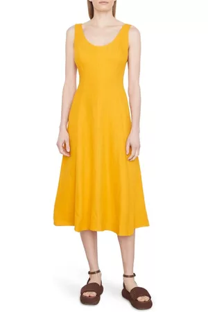Vince Women Sleeveless Dresses - Panelled Sleeveless Dress in Papaya at Nordstrom