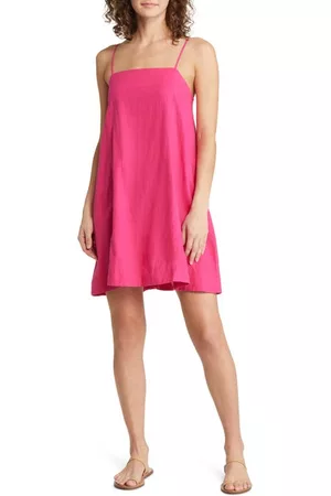 Treasure & Bond Women Shift Dresses - Linen Blend Shift Dress in Pink Electric at Nordstrom