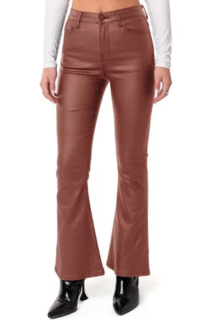 Luna Faux Leather Flare Jeans  Faux leather jeans, Flared pants