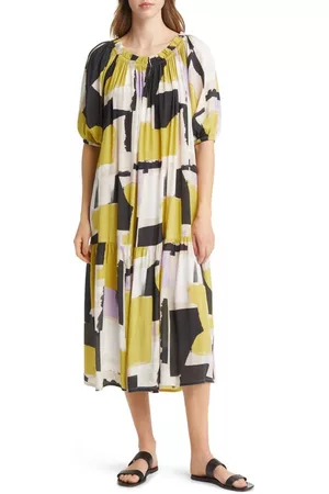 Masai Copenhagen Women Shift Dresses - Naneh Gathered Shift Dress in Lentil Sprout at Nordstrom