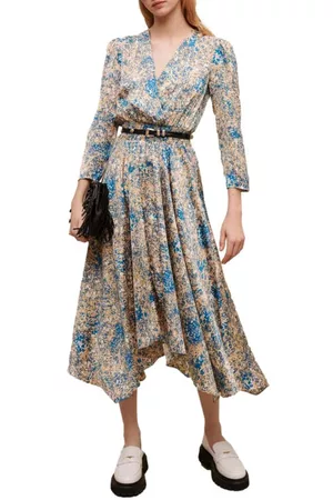 Maje Women Printed Dresses - Rayemache Abstract Print A-Line Dress in Blue Abstract at Nordstrom