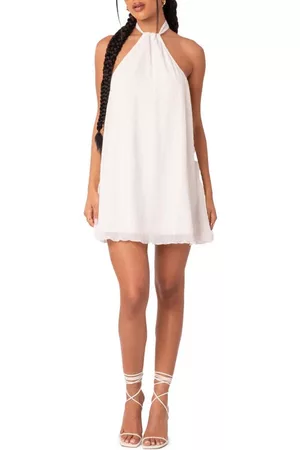 Edikted Graduation Dresses - Palma Open Back Trapeze Dress in White at Nordstrom