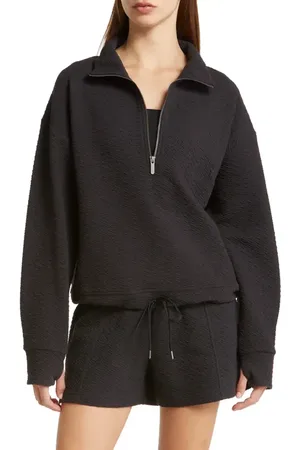 Zella Cozy Ottoman Rib Half Zip Pullover