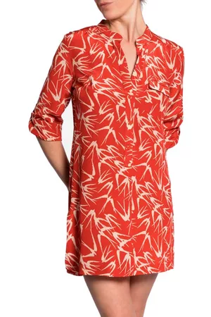 EVERYDAY RITUAL Women Tunics - Print Tunic in Red Bird Print at Nordstrom