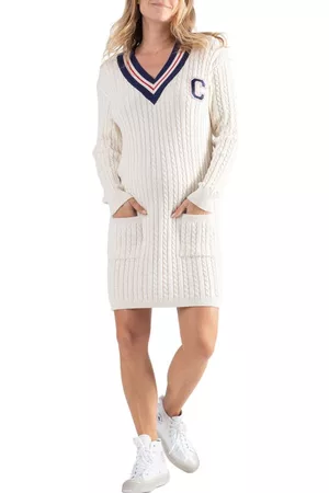 Cache Coeur Women Casual Dresses - Nautical Maternity/Nursing Sweater Dress in Ivory at Nordstrom