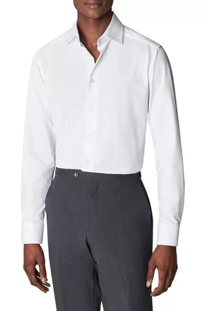 Eton Women Casual Dresses - Contemporary Fit Stretch Woven Dress Shirt in White at Nordstrom