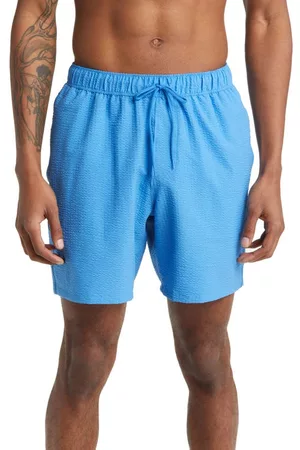 ASOS Men Swim Shorts - Solid Swim Trunks in Mid Blue at Nordstrom