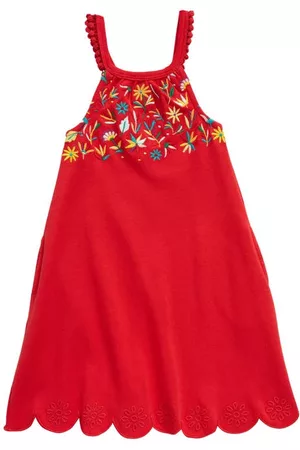 L'ovedbaby Printed Dresses - Embroidered Scallop Dress in Chili Pepper Floral at Nordstrom