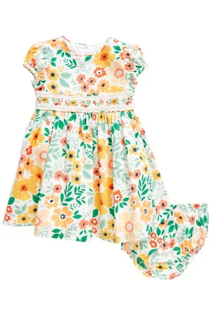 Iris & Ivy Printed Dresses - Bright Floral Empire Waist Cotton Dress & Bloomer Set in White Floral at Nordstrom