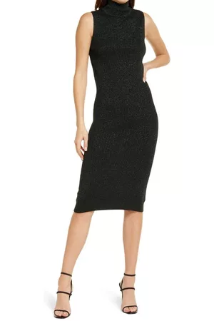 Steve Madden Women Casual Dresses - I Found You Metallic Sleeveless Sweater Dress in Sycamore Green at Nordstrom