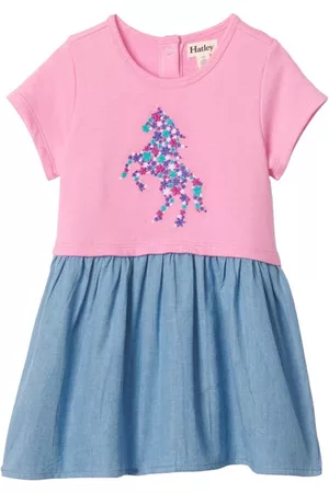 Hatley Printed Dresses - Floral Horse Embroidered Cotton Dress in Pink at Nordstrom