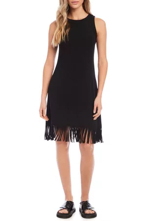 Fifteen Twenty Women Casual Dresses - Fringe Sleeveless Jersey Dress in Black at Nordstrom