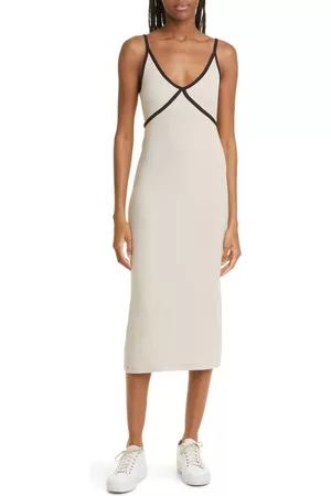 ATM Anthony Thomas Melillo Women Casual Dresses - Contrast Trim Camisole Sweater Dress in Linen/Black at Nordstrom