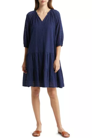 Caslon Women Casual Dresses - Caslon(r) Tiered Swing Dress in Navy Peacoat at Nordstrom