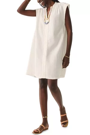 Faherty Graduation Dresses - Lucia Dream Organic Cotton Gauze Trapeze Dress in White at Nordstrom
