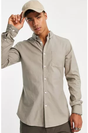 ASOS Shirts - Slim Fit Oxford Button-Down Shirt in Light Green at Nordstrom